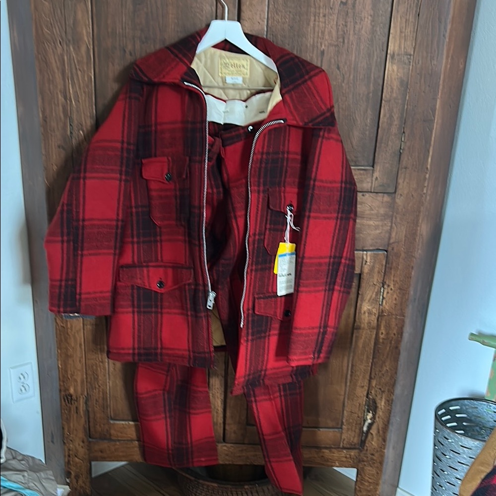 Vintage melton wool coat and pant set